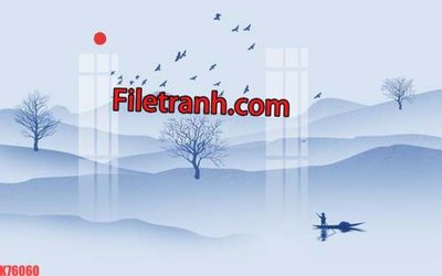 Tải file File tranh gốc dán tường hươu nai sừng K76060 (gốc) làm file tranh quảng cáo