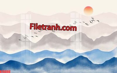 File ảnh File tranh gốc dán tường hươu nai sừng K76088 (gốc) in decal dán tường