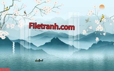 File gốc in tráng gương File tranh gốc dán tường hươu nai sừng K76105 chi tiết