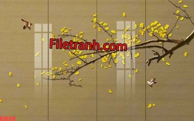 File gốc File tranh gốc dán tường hươu nai sừng K76118 (in tráng gương) sang trọng