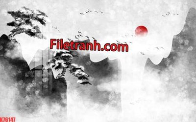 Hình ảnh file gốc in lụa File tranh gốc dán tường hươu nai sừng K76147