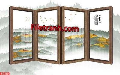 File gốc File tranh gốc dán tường hươu nai sừng K76170 (in mica) trang trí