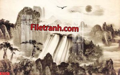 File in trần File tranh gốc dán tường hươu nai sừng K76176 (file gốc) phong thủy