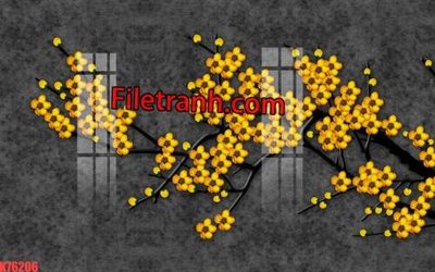 Tệp tin gốc File tranh gốc dán tường hươu nai sừng K76206 (dùng cho in ấn) chuyên nghiệp