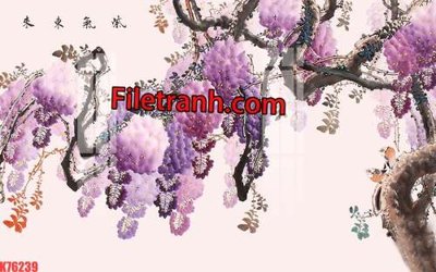 File ảnh File tranh gốc dán tường hươu nai sừng K76239 (gốc) in PP, decal