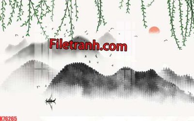 Download file gốc File tranh gốc dán tường hươu nai sừng K76265 (in lụa) tranh 3D