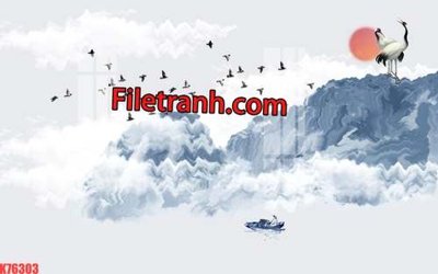 Hình ảnh file gốc in lụa File tranh gốc dán tường hươu nai sừng K76303