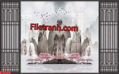 File gốc File tranh gốc dán tường hươu nai sừng K76309 (in mica) cắt laser