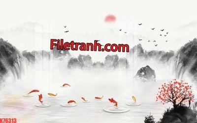 Tải file File tranh gốc dán tường hươu nai sừng K76313 (ảnh gốc) in gạch 3D