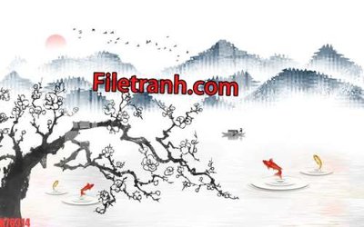 Ảnh gốc File tranh gốc dán tường hươu nai sừng K76314 (độ nét cao) in mica