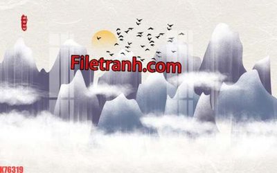 Tải file File tranh gốc dán tường hươu nai sừng K76319 (gốc) in ấn chất lượng