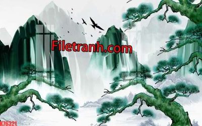 Hình ảnh file gốc File tranh gốc dán tường hươu nai sừng K76321 (chất lượng cao)