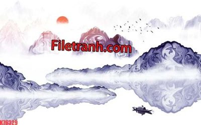 Download file gốc File tranh gốc dán tường hươu nai sừng K76329 (in lụa) nghệ thuật