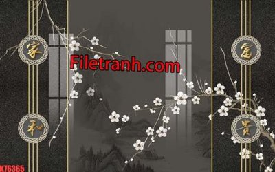 File tranh gốc File tranh gốc dán tường hươu nai sừng K76365 (bản quyền) file PSD