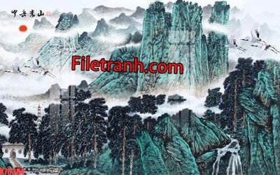 File ảnh File tranh gốc dán tường hươu nai sừng K76384 (gốc) in biển hiệu