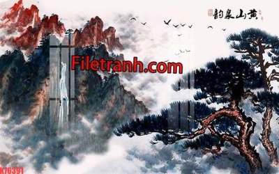 Tải file File tranh gốc dán tường hươu nai sừng K76391 (gốc) chủ đề phong thủy