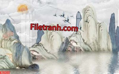 Download file File tranh gốc dán tường hươu nai sừng K76397 (gốc) in mica ốp bếp