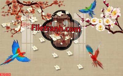 File in lụa File tranh gốc dán tường hươu nai sừng K76403 (tân cổ điển) File tranh gốc dán tường hươu nai sừng K76403