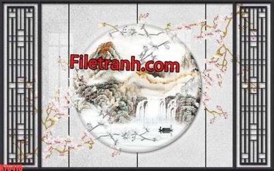 Tải xuống file tranh gốc File tranh gốc dán tường hươu nai sừng K76416 (PSD/TIFF)