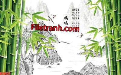 Tải file PSD File tranh gốc dán tường hươu nai sừng K76427 (nguyên layer) để in