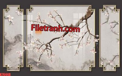 File in trần File tranh gốc dán tường hươu nai sừng K76448 (bản gốc) mây trời