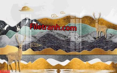 File in ấn File tranh gốc dán tường hươu nai sừng K76452 (bản gốc) từ file gốc