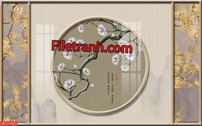 File gốc File tranh gốc dán tường hươu nai sừng K76456 (in lụa) chi tiết cao