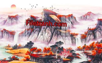 Hình ảnh file gốc in trần nhà File tranh gốc dán tường hươu nai sừng K76481