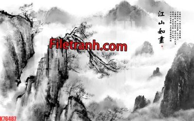 Cung cấp file tranh gốc File tranh gốc dán tường hươu nai sừng K76487 độc quyền