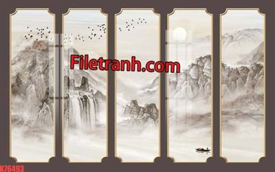 File gốc File tranh gốc dán tường hươu nai sừng K76493 (bản quyền) cho in ấn