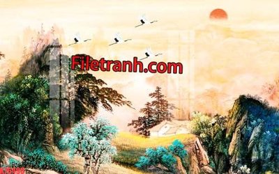 File gốc File tranh gốc dán tường hươu nai sừng K76499 (chuẩn CMYK) cho nhà in