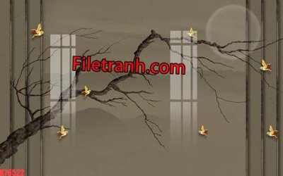 File gốc File tranh gốc dán tường hươu nai sừng K76522 (PNG) trong suốt (transparent)