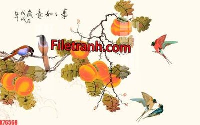 File ảnh File tranh gốc dán tường hươu nai sừng K76568 (gốc) dùng in Pano