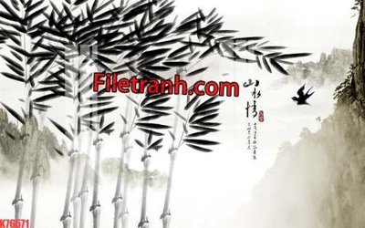 File tranh gốc PSD File tranh gốc dán tường hươu nai sừng K76571 còn nguyên layer