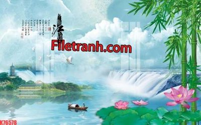 File in mica File tranh gốc dán tường hươu nai sừng K76578 (bản gốc) sắc sảo