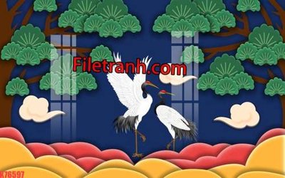 Chi tiết file gốc File tranh gốc dán tường hươu nai sừng K76597 (cho in tráng gương)