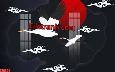 File gốc File tranh gốc dán tường hươu nai sừng K76608 (in mica) cắt laser