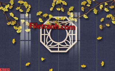 File tranh File tranh gốc dán tường hươu nai sừng K76613 (bản gốc) in lụa 3D