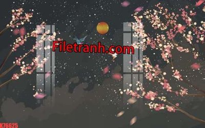 File gốc File tranh gốc dán tường hươu nai sừng K76625 (chuẩn màu) cho in offset