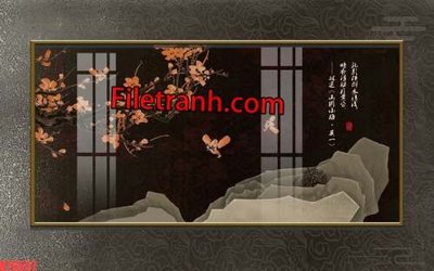 Download file gốc File tranh gốc dán tường hươu nai sừng K76657 (in lụa) nghệ thuật