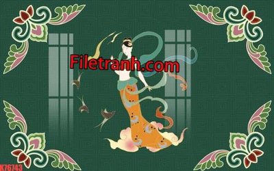 File gốc File tranh gốc dán tường hươu nai sừng K76743 (phong cách) cổ điển