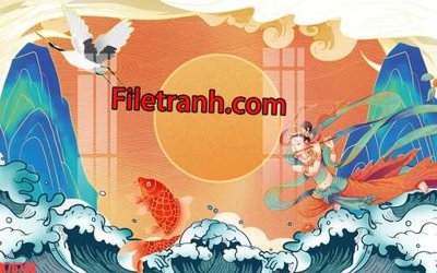 Download file File tranh gốc dán tường hươu nai sừng K76748 (gốc) in mica bàn thờ