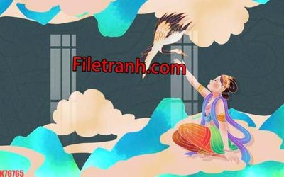 File in ấn cao cấp File tranh gốc dán tường hươu nai sừng K76765 (file gốc)