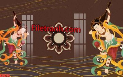 File in lụa File tranh gốc dán tường hươu nai sừng K76774 (phong cảnh) File tranh gốc dán tường hươu nai sừng K76774