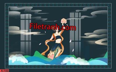 File gốc File tranh gốc dán tường hươu nai sừng K76777 (phong cách) châu Âu