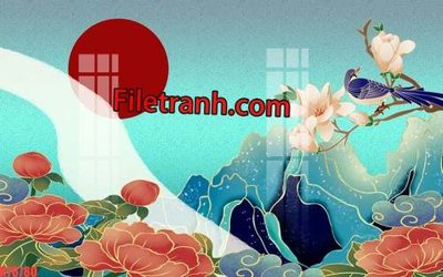 File tranh quảng cáo File tranh gốc dán tường hươu nai sừng K76780 (download file gốc)