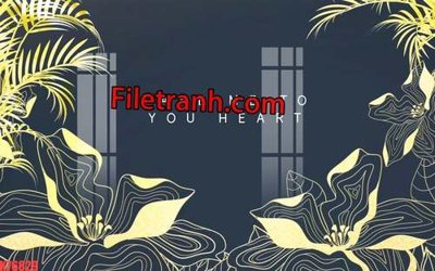 Tải file File tranh gốc dán tường hươu nai sừng K76829 (gốc) chủ đề hoa sen