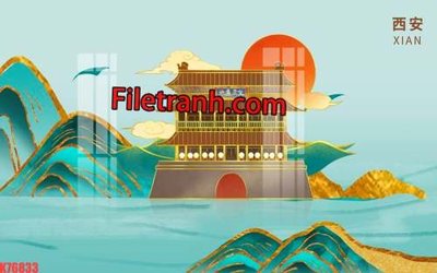 File gốc File tranh gốc dán tường hươu nai sừng K76833 (bản quyền) cho in ấn