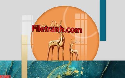 Cung cấp file tranh gốc File tranh gốc dán tường hươu nai sừng K76881 độc quyền