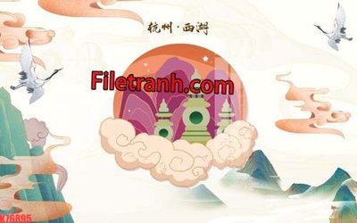 File ảnh File tranh gốc dán tường hươu nai sừng K76895 (gốc) in decal dán tường